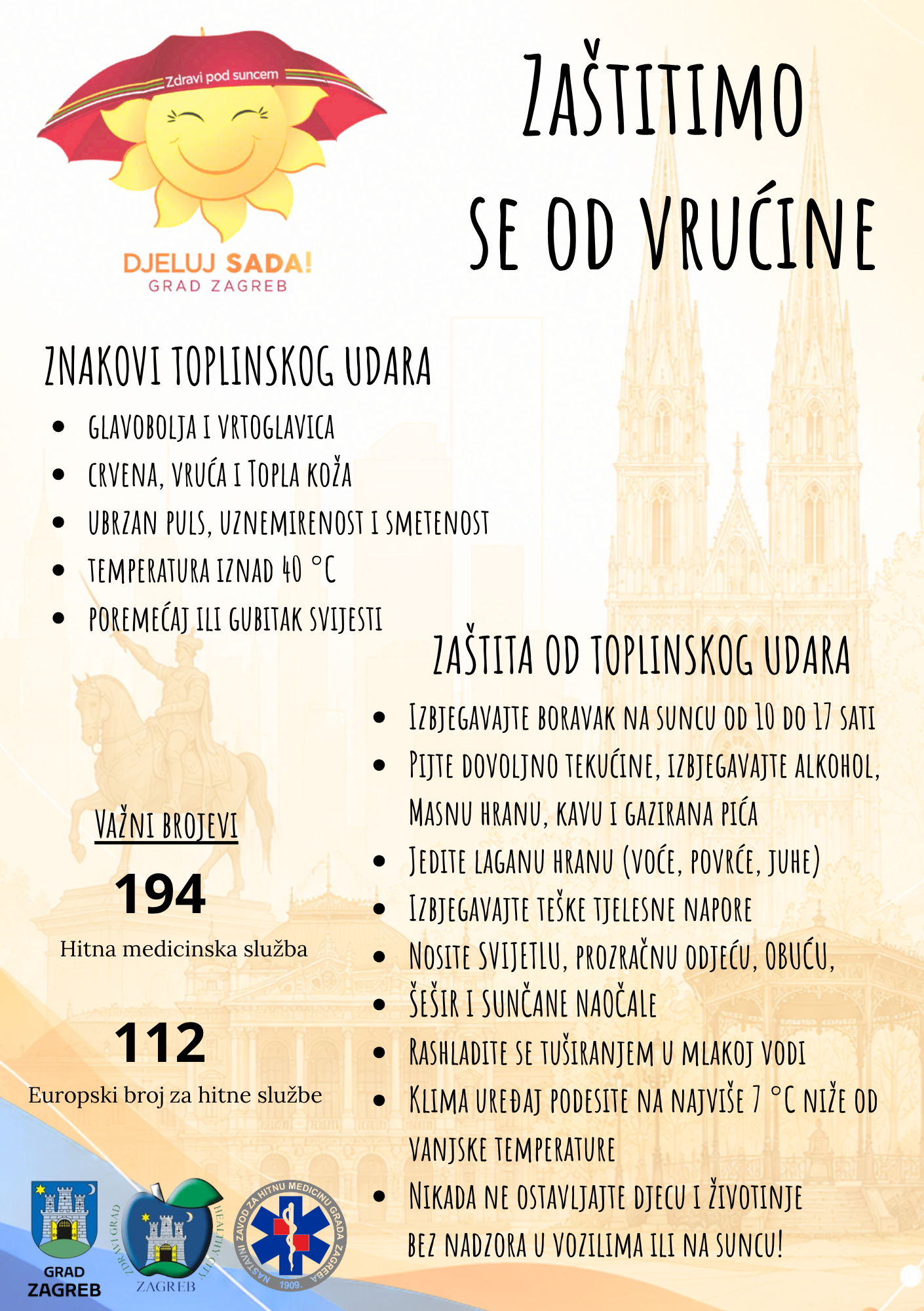 Zaštitimo se od vrućine! Znakovi toplinskog udara, zaštita od toplinskog udara, važni brojevi, djeluj sada!